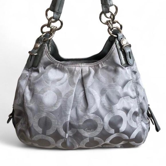 Coach Hobo Style Shoulder Bag F1073 Large Purse Gray. - Picture 4 of 15